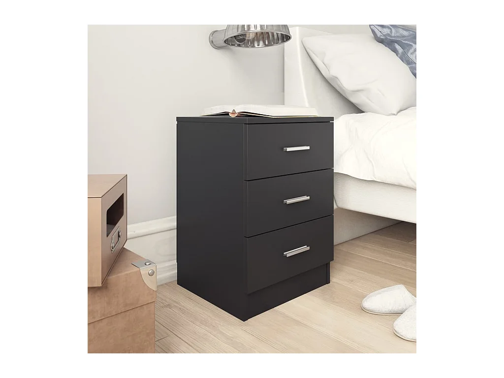 Drumraney  Tables de chevet 2 pcs Noir 38x35x56 cm Bois d'ingénierie