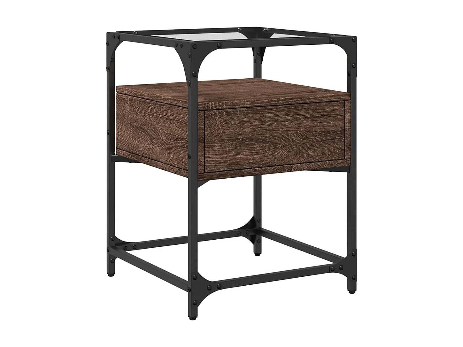 Kirsi  Table de chevet chêne marron 40x40x55 cm bois d’ingénierie