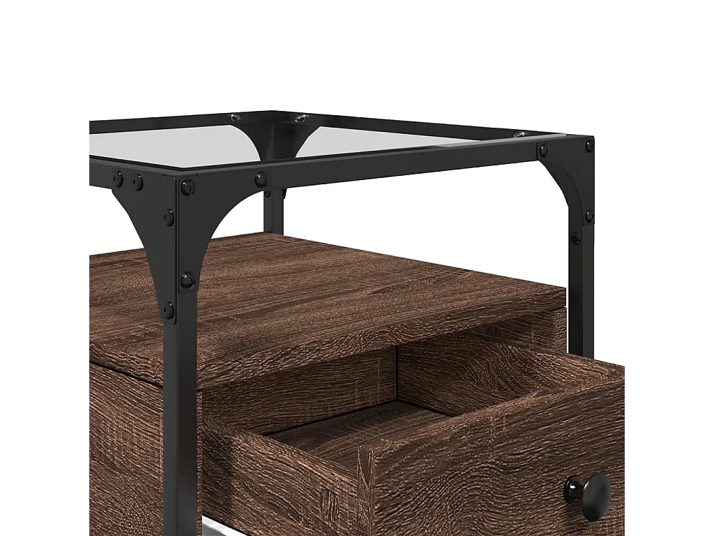 Kirsi  Table de chevet chêne marron 40x40x55 cm bois d’ingénierie