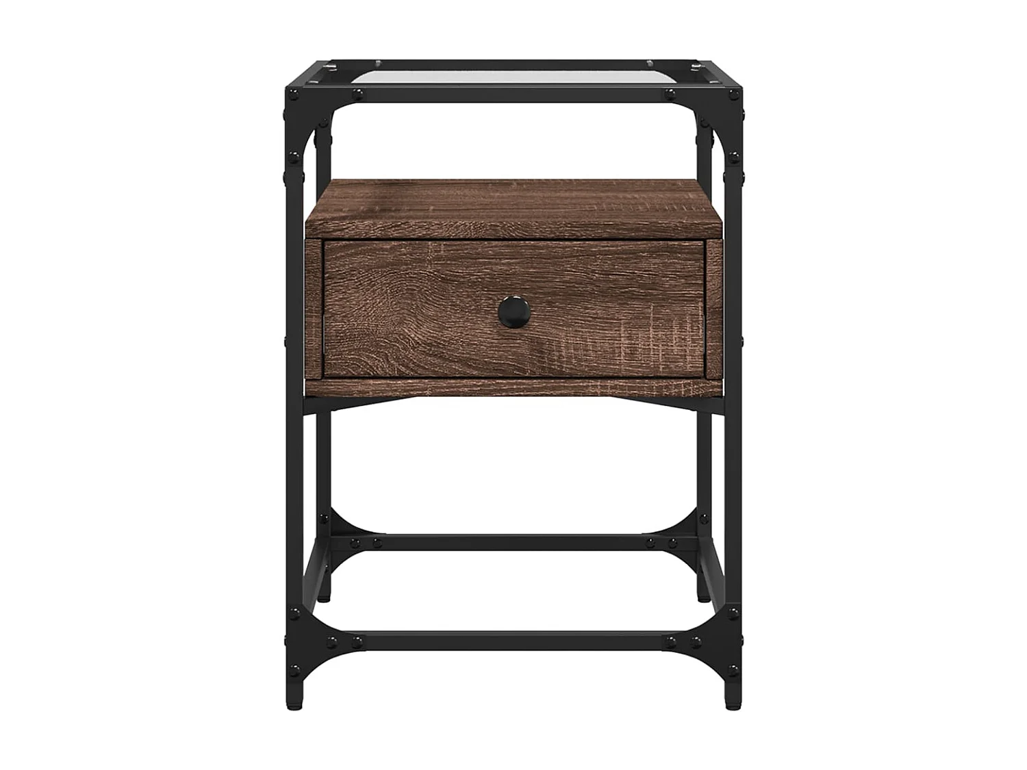 Kirsi  Table de chevet chêne marron 40x40x55 cm bois d’ingénierie