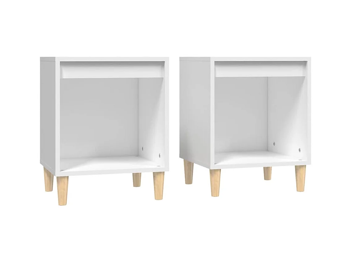 Villeneuve-la-Garenne  Tables de chevet 2 pcs Blanc 40x35x50 cm