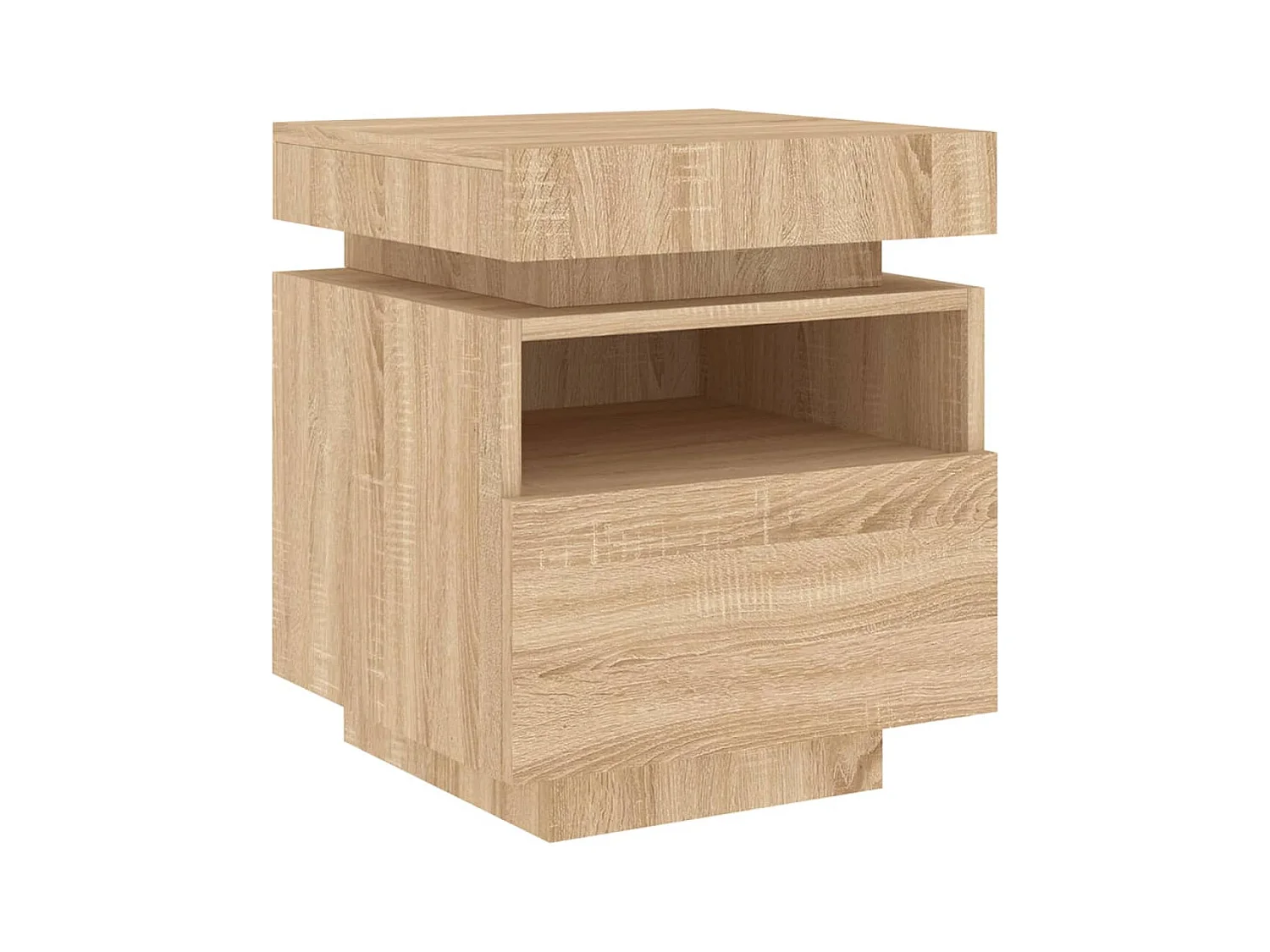 Josane  Armoires de chevet avec lumières LED 2 pcs chêne sonoma