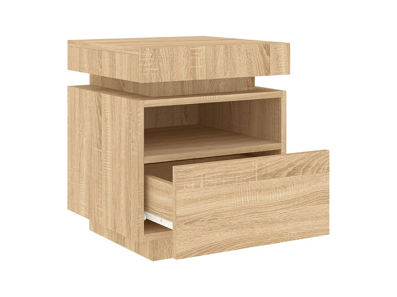 Josane  Armoires de chevet avec lumières LED 2 pcs chêne sonoma