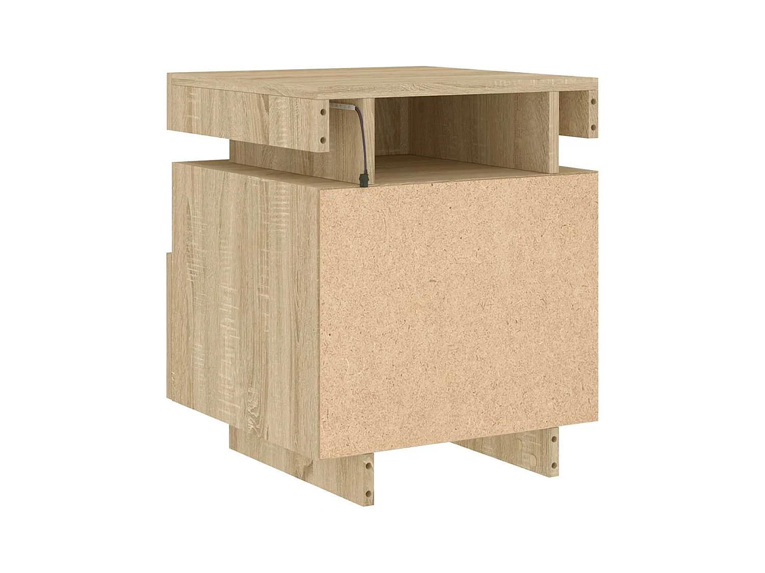 Josane  Armoires de chevet avec lumières LED 2 pcs chêne sonoma