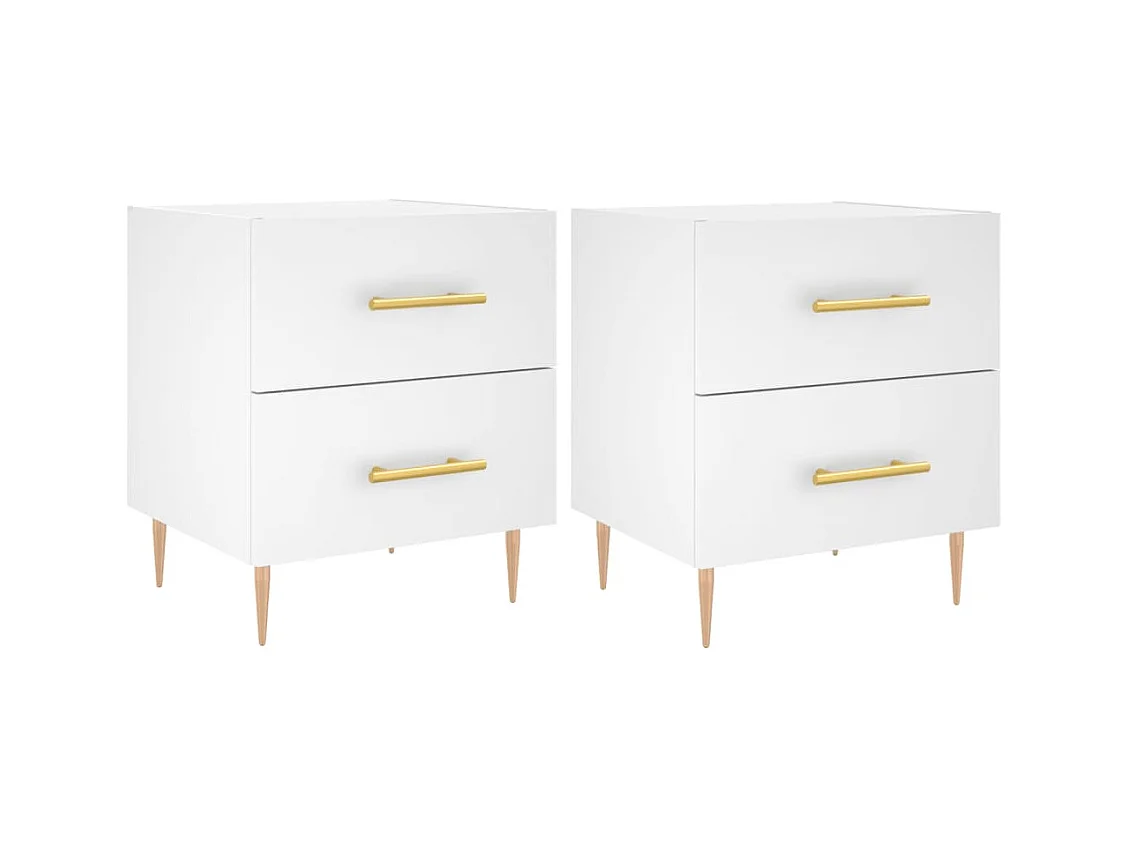 Villa Park  Tables de chevet 2 pcs blanc 40x35x47,5 cm bois d’ingénierie