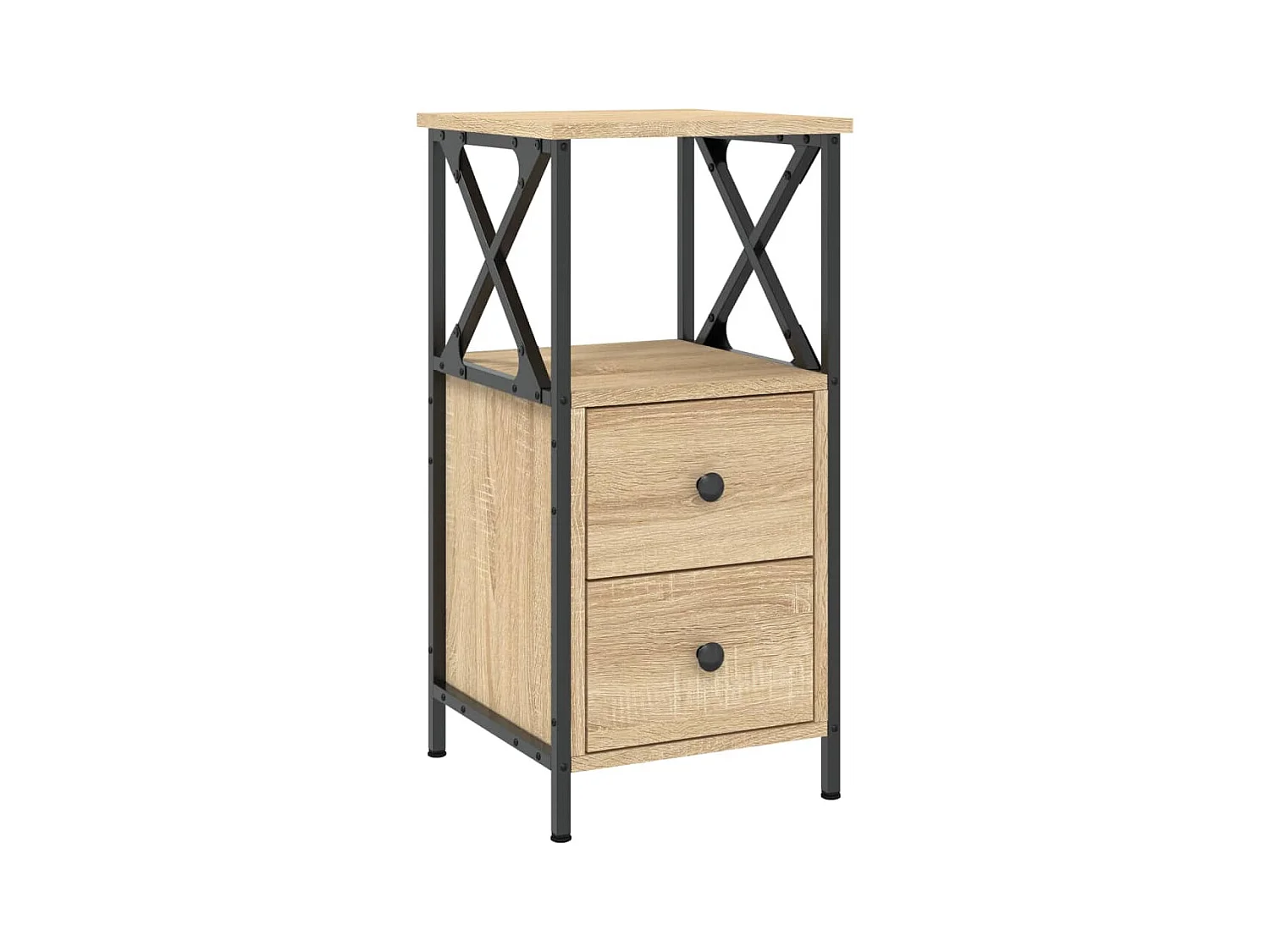 Quinn Hope  Nachtkastje 34x35,5x70 cm bewerkt hout sonoma eikenkleurig