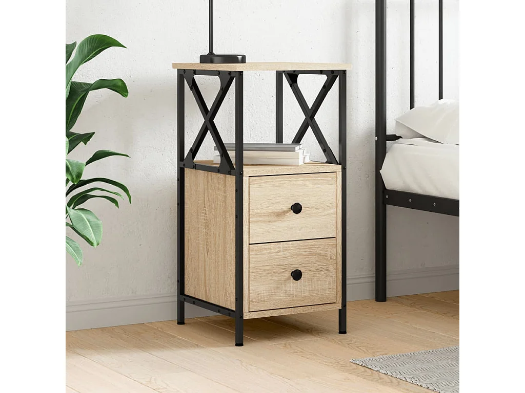 Quinn Hope  Table de chevet chêne sonoma 34x35,5x70 cm bois d'ingénierie