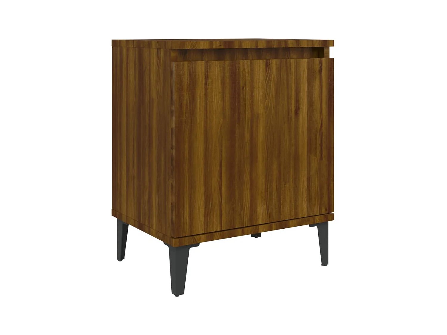 Council Bluffs  Table de chevet avec pieds en métal chêne marron 40x30x50 cm