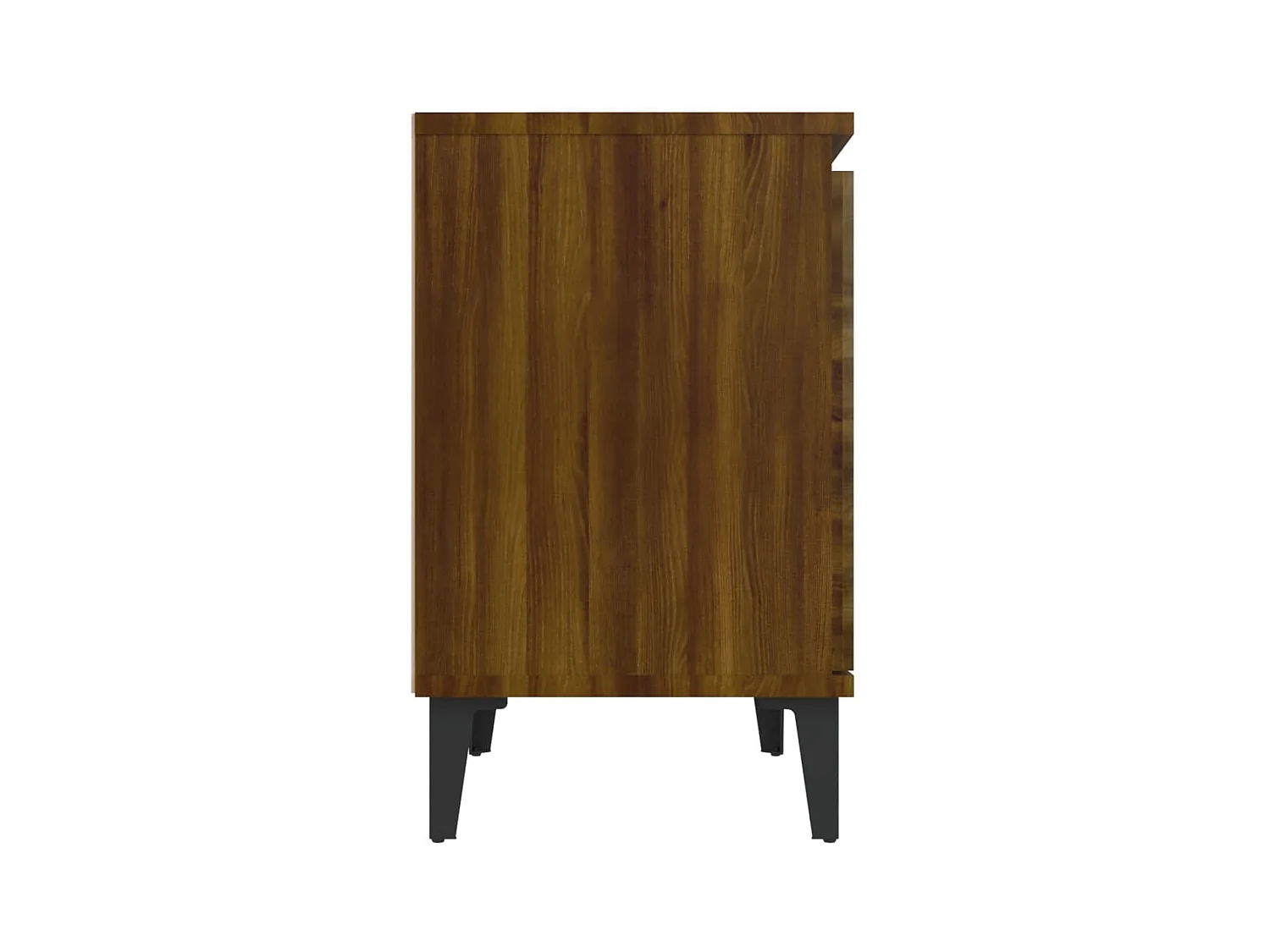 Council Bluffs  Table de chevet avec pieds en métal chêne marron 40x30x50 cm