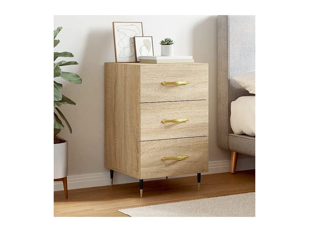 Maria Elise  Table de chevet chêne sonoma 40x40x66 cm bois d'ingénierie