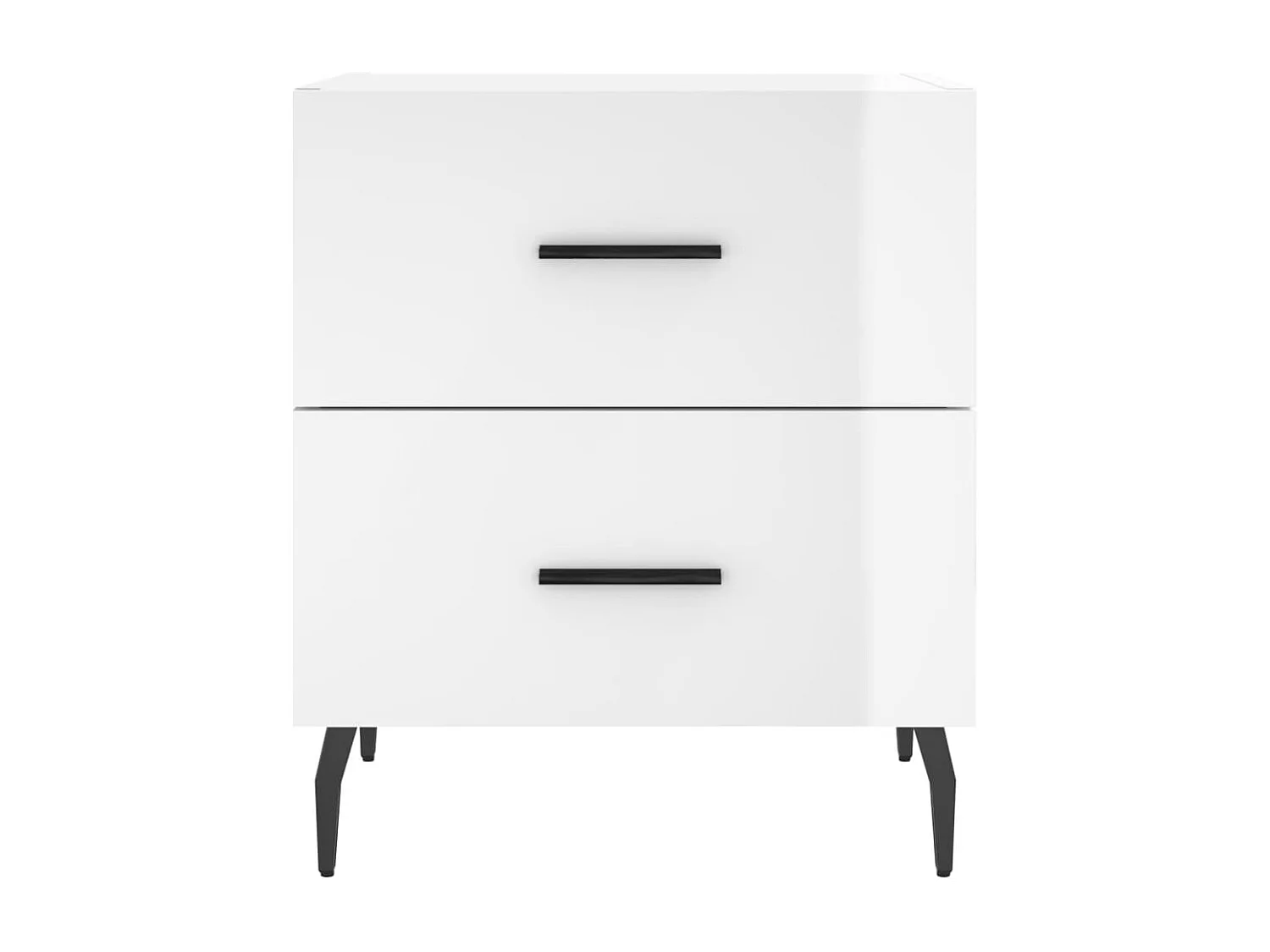 Brad John  Tables de chevet 2 pcs blanc brillant 40x35x47,5 cm