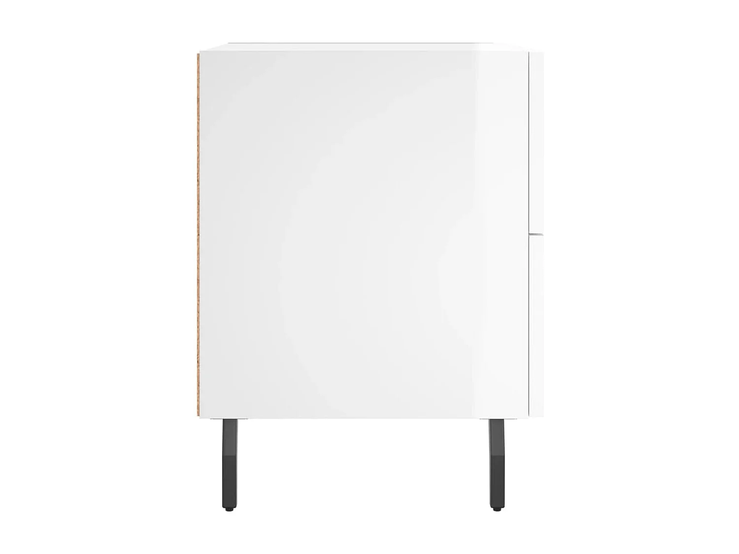 Brad John  Tables de chevet 2 pcs blanc brillant 40x35x47,5 cm