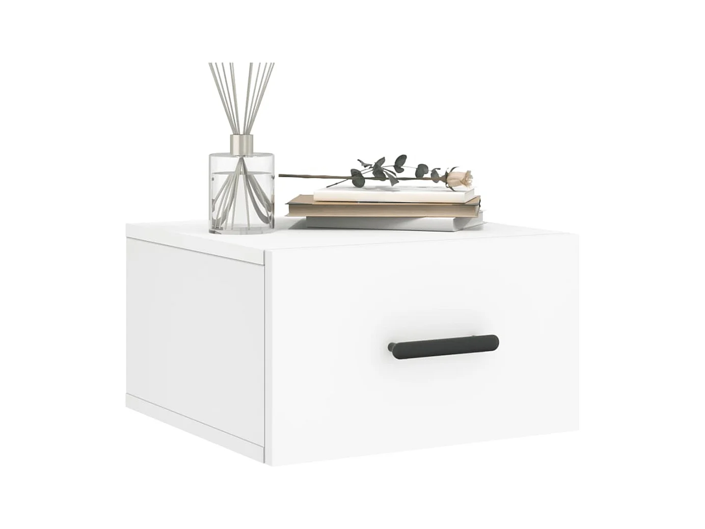 Cataula  Table de chevet murale blanc 35x35x20 cm