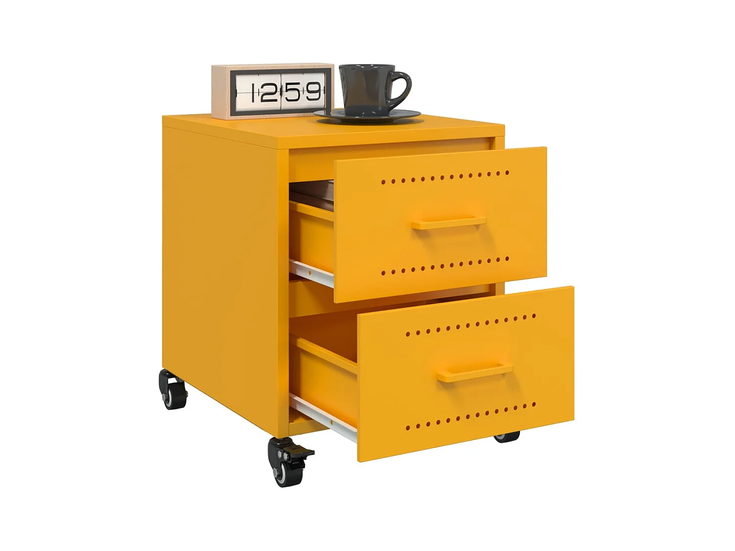 Roanoke  Tables de chevet 2 pcs jaune moutarde 36x39x43,5 cm acier