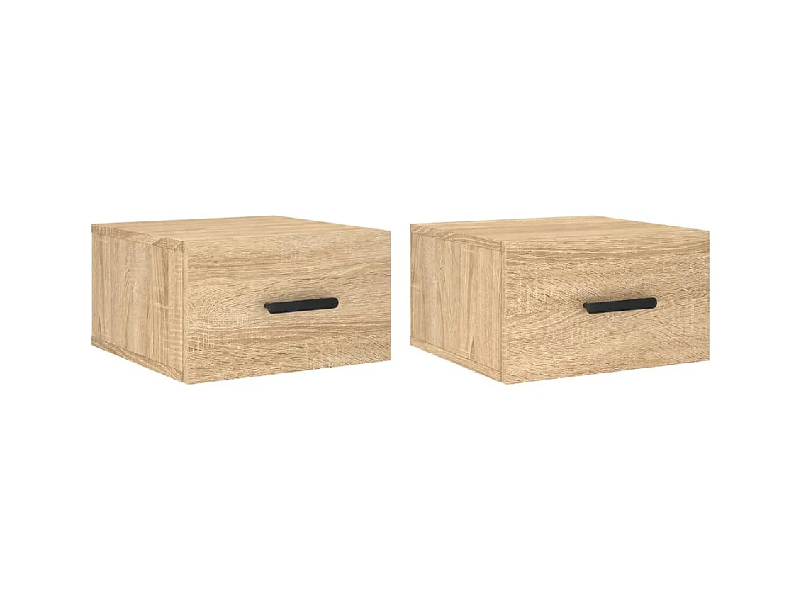 Cataula  Tables de chevet murales 2 pcs chêne sonoma 35x35x20 cm