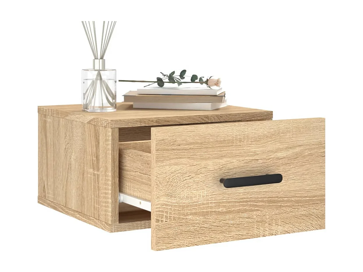 Cataula  Tables de chevet murales 2 pcs chêne sonoma 35x35x20 cm