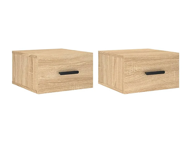 Cataula  Tables de chevet murales 2 pcs chêne sonoma 35x35x20 cm
