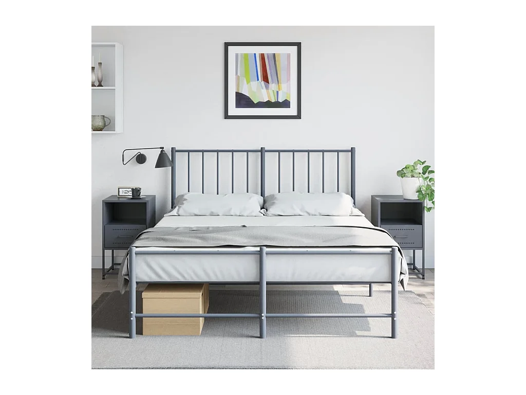 Inanna  Tables de chevet 2 pcs anthracite 36x39x60,5 cm acier