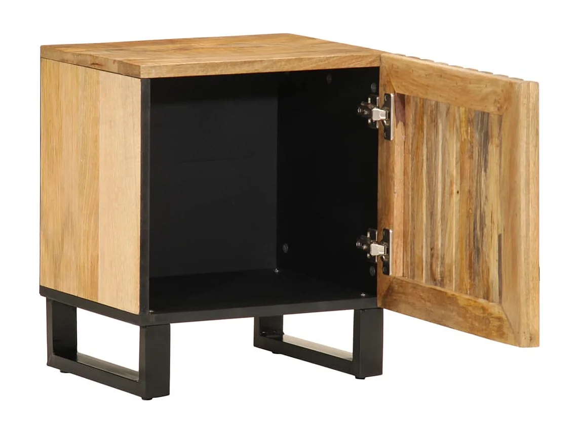 Bryral  Tables de chevet 2 pcs 40x34x46 cm bois massif de manguier brut