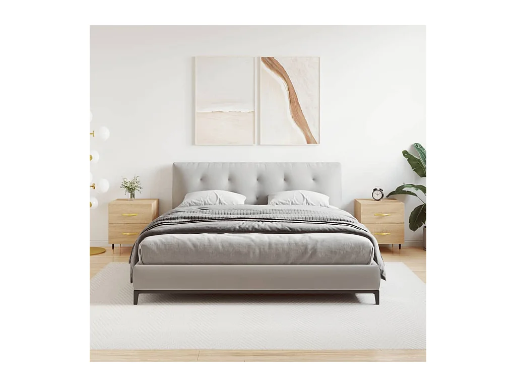 Leidir  Tables de chevet 2 pcs chêne sonoma 40x35x47,5 cm