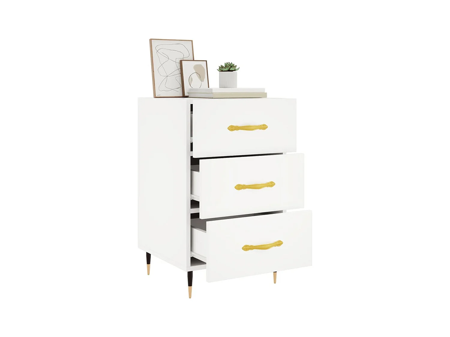 Maria Elise  Table de chevet blanc 40x40x66 cm bois d'ingénierie