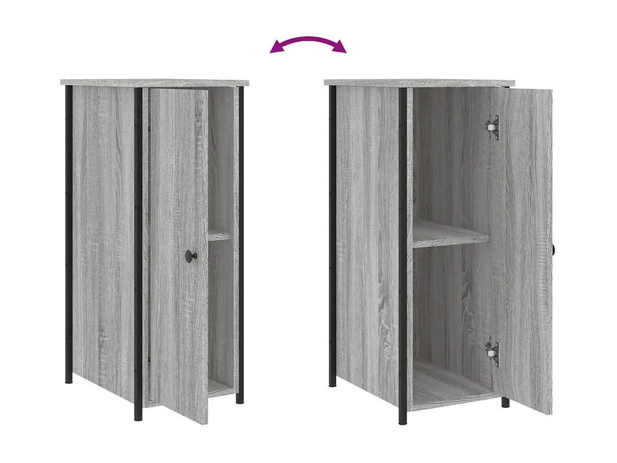 Kearney  Comodino Grigio Sonoma 32x42x80 cm in Legno Multistrato