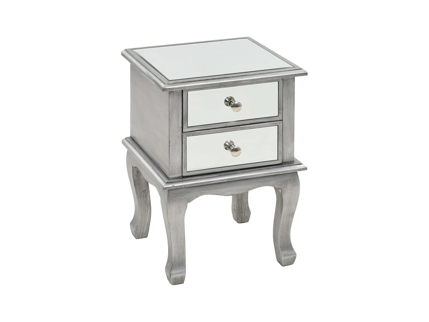 Garden Furniture -  Table de chevet miroir MDF et verre 34,5 x 30 x 50 cm