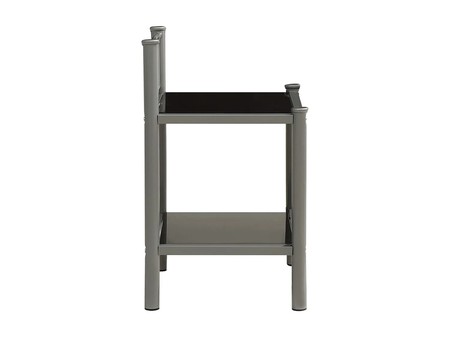 Tayeb  Tables de chevet 2 pcs Gris et noir Métal et verre