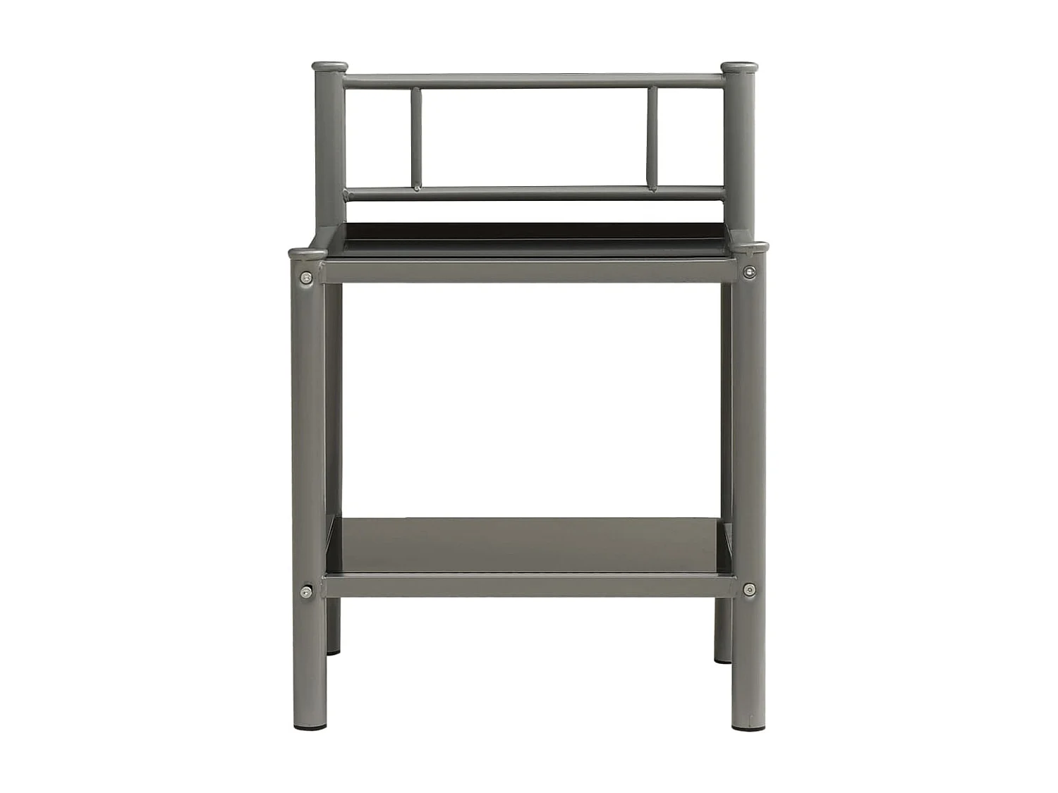 Tayeb  Nachttische 2 Stk. Grau und Schwarz Metall und Glas