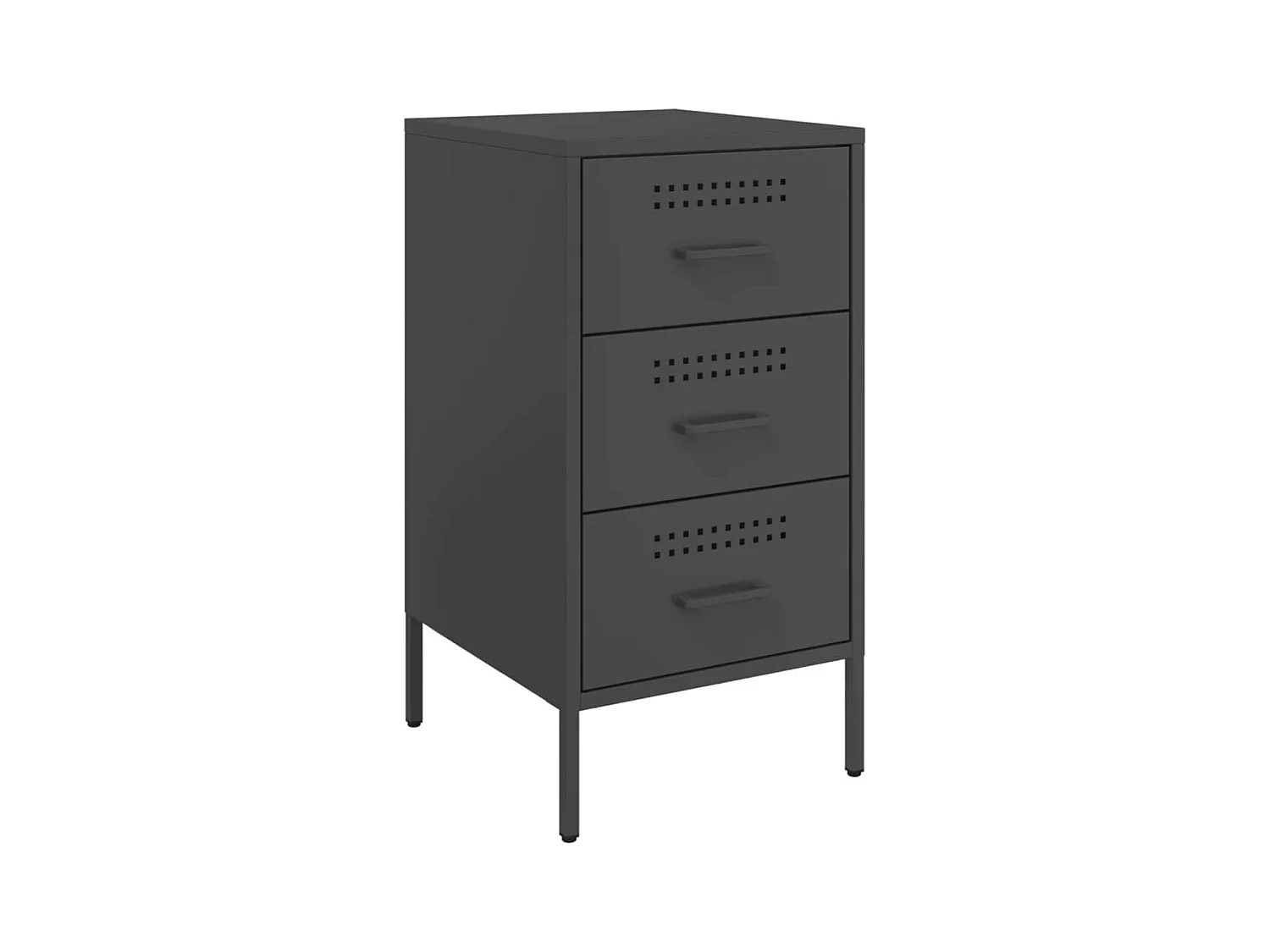 Vyndor  Table de chevet noir 36x39x68 cm acier