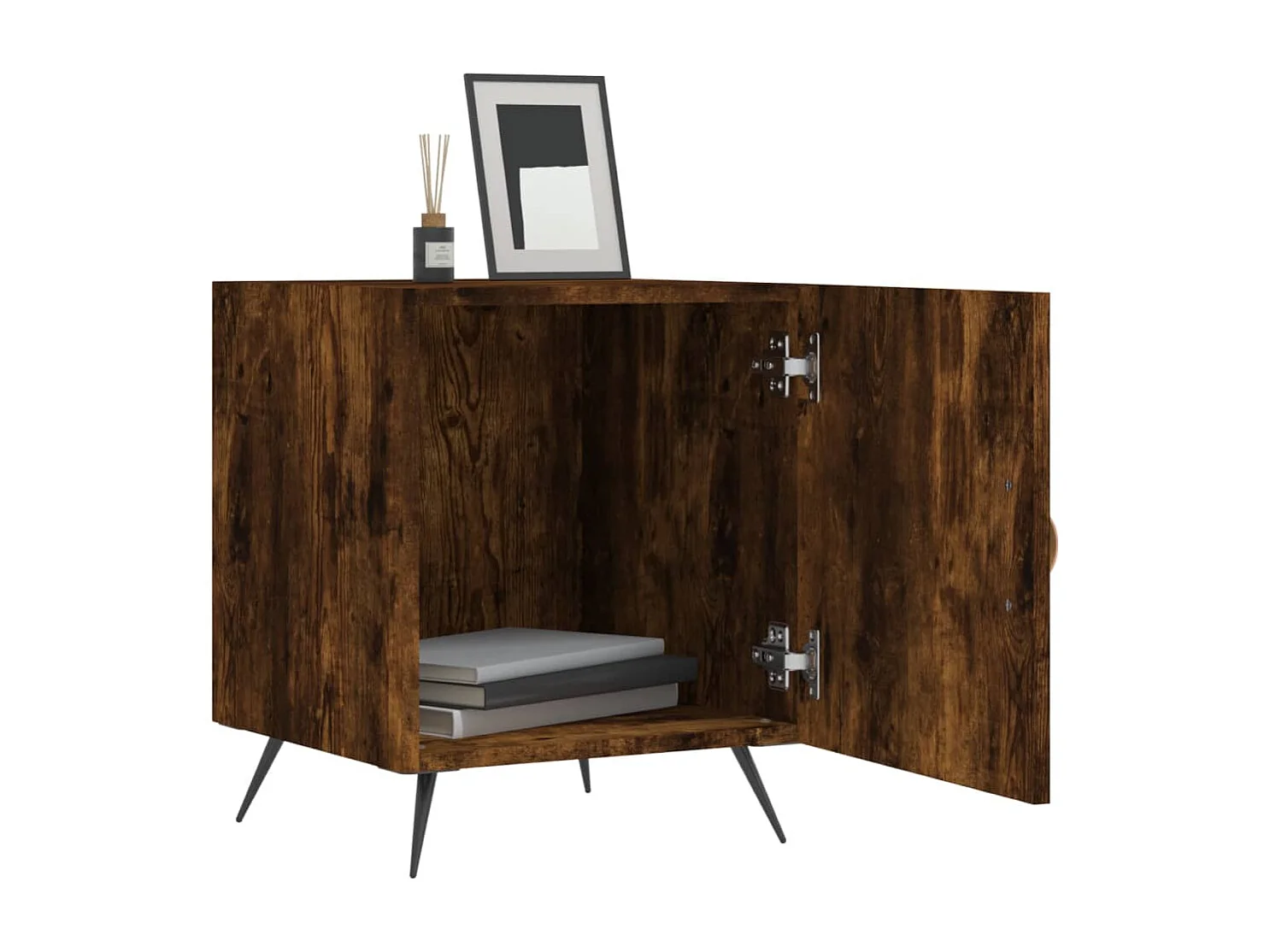 Aars  Table de chevet chêne fumé 40x40x50 cm bois d'ingénierie