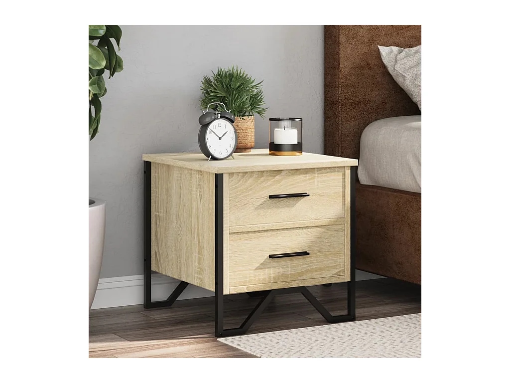 Hanne  Tables de chevet 2 pcs chêne sonoma 40x41x40 cm bois ingénierie