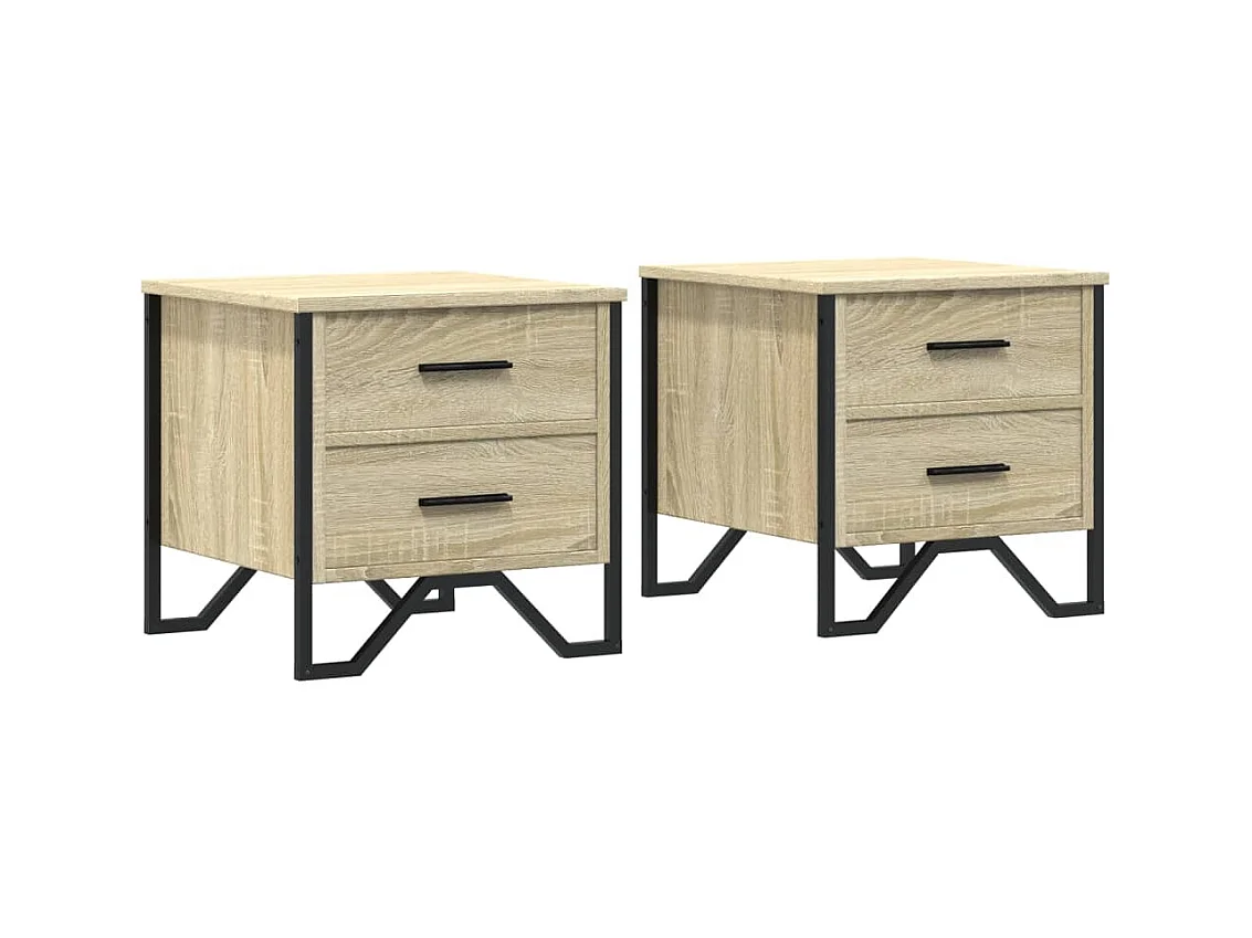 Hanne  Tables de chevet 2 pcs chêne sonoma 40x41x40 cm bois ingénierie
