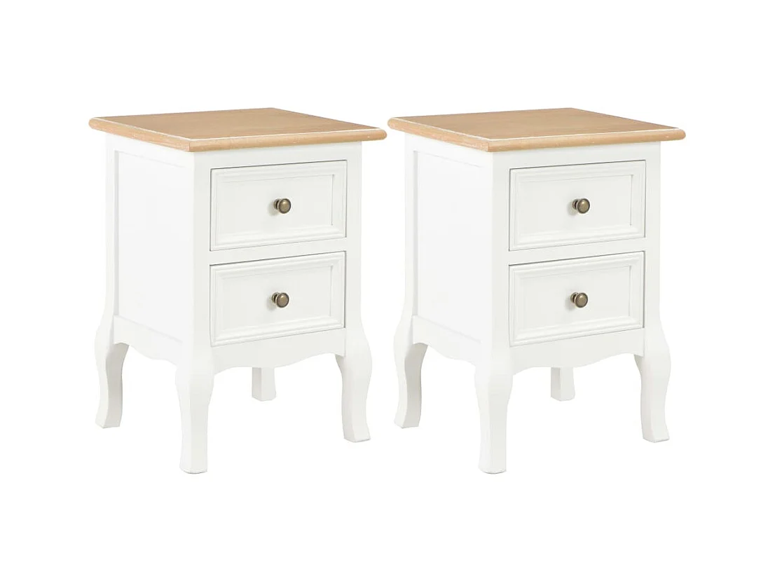 Jack Walter  Tables de chevet 2 pcs blanc 35x30x49 cm MDF