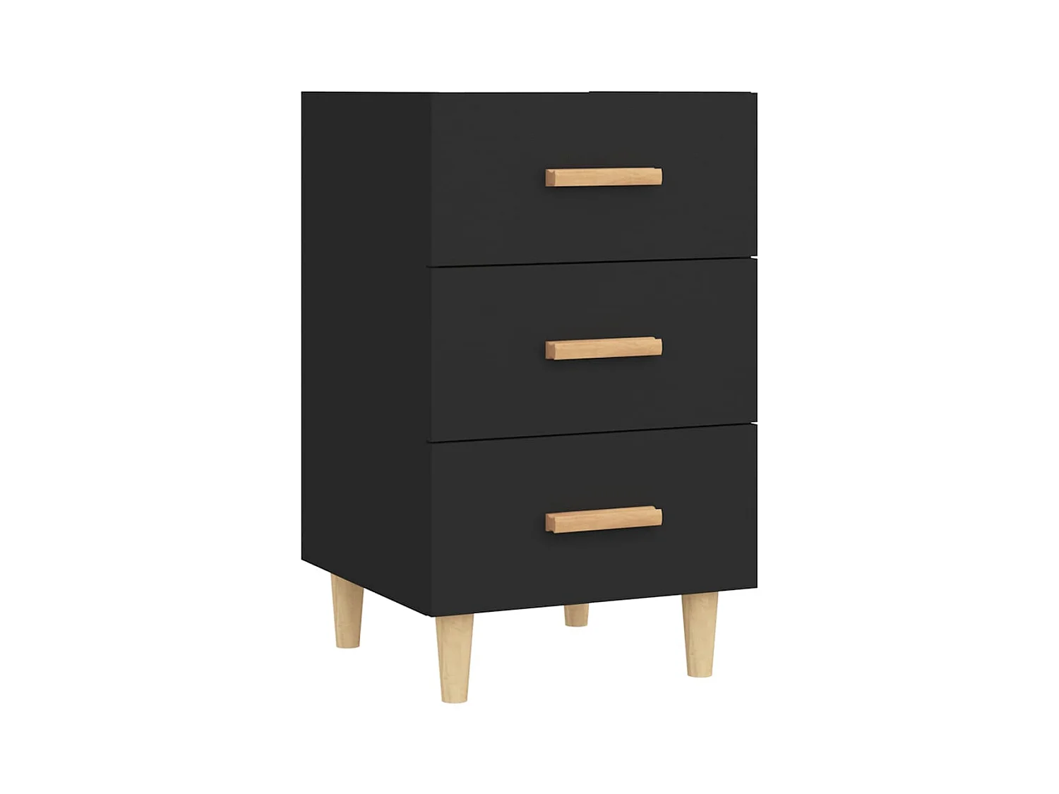 Cash  Table de chevet noir 40x40x66 cm bois d'ingénierie