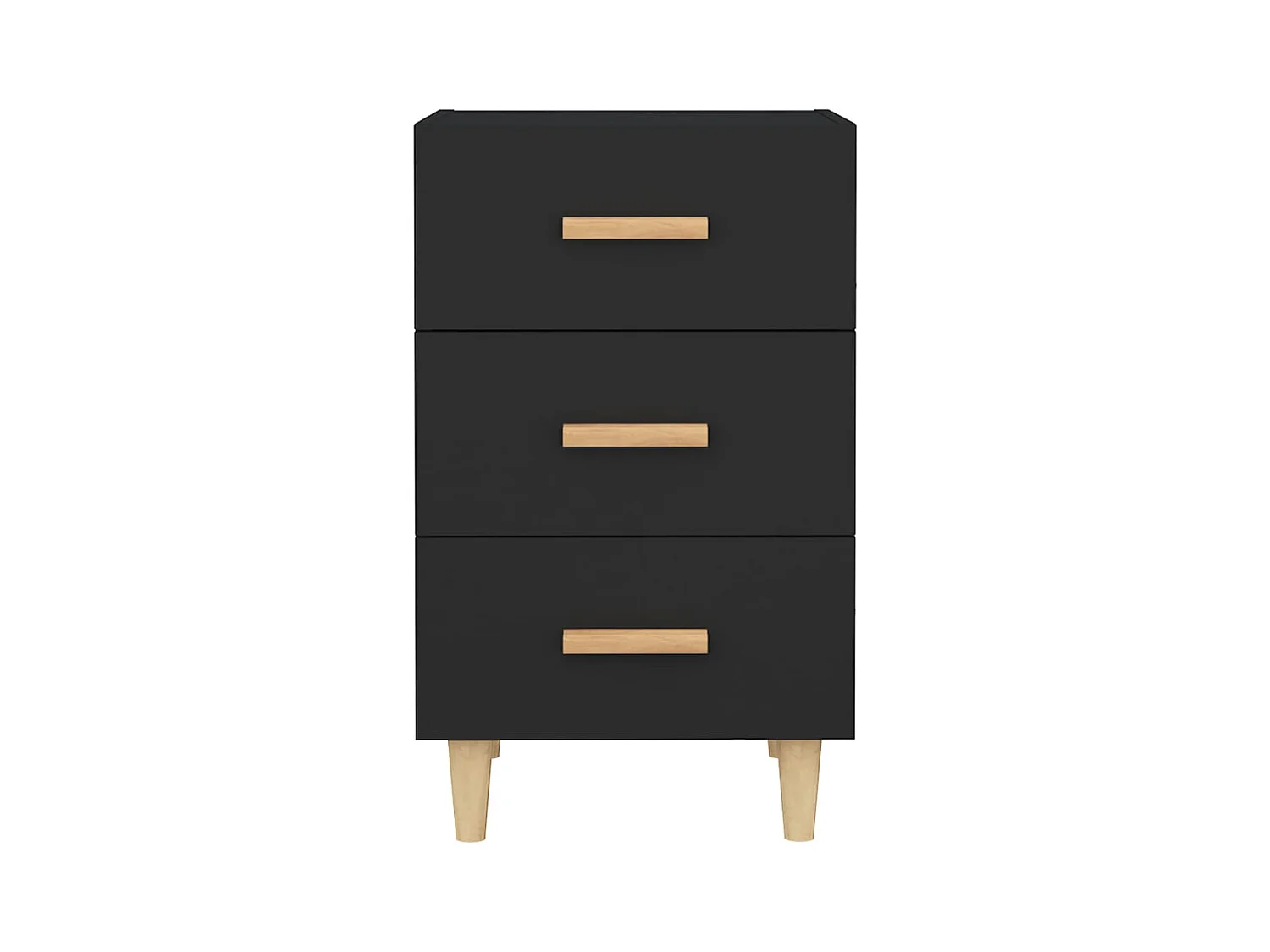 Cash  Table de chevet noir 40x40x66 cm bois d'ingénierie