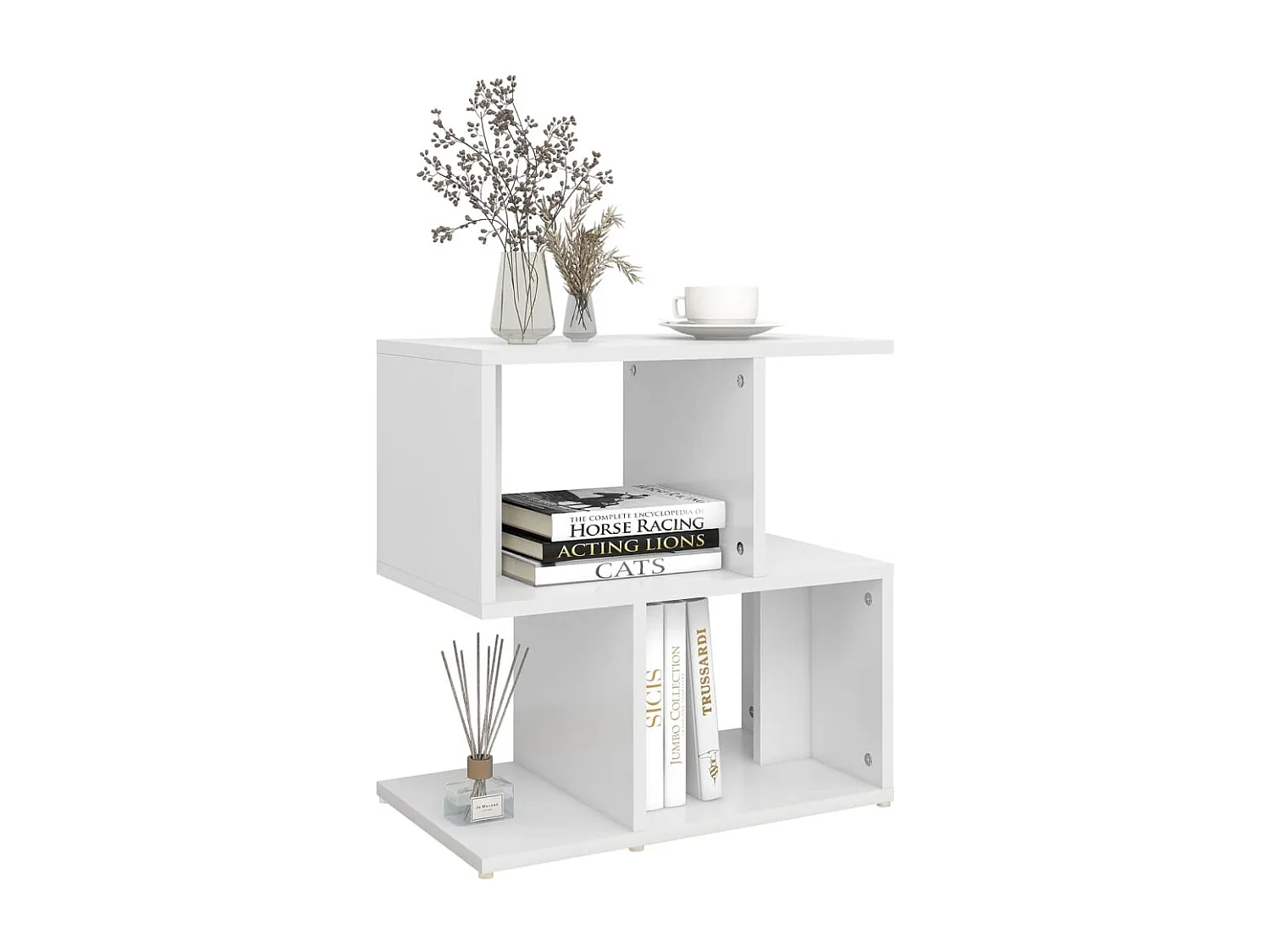 Kerwin  Table de chevet blanc 50x30x51,5 cm bois d'ingénierie