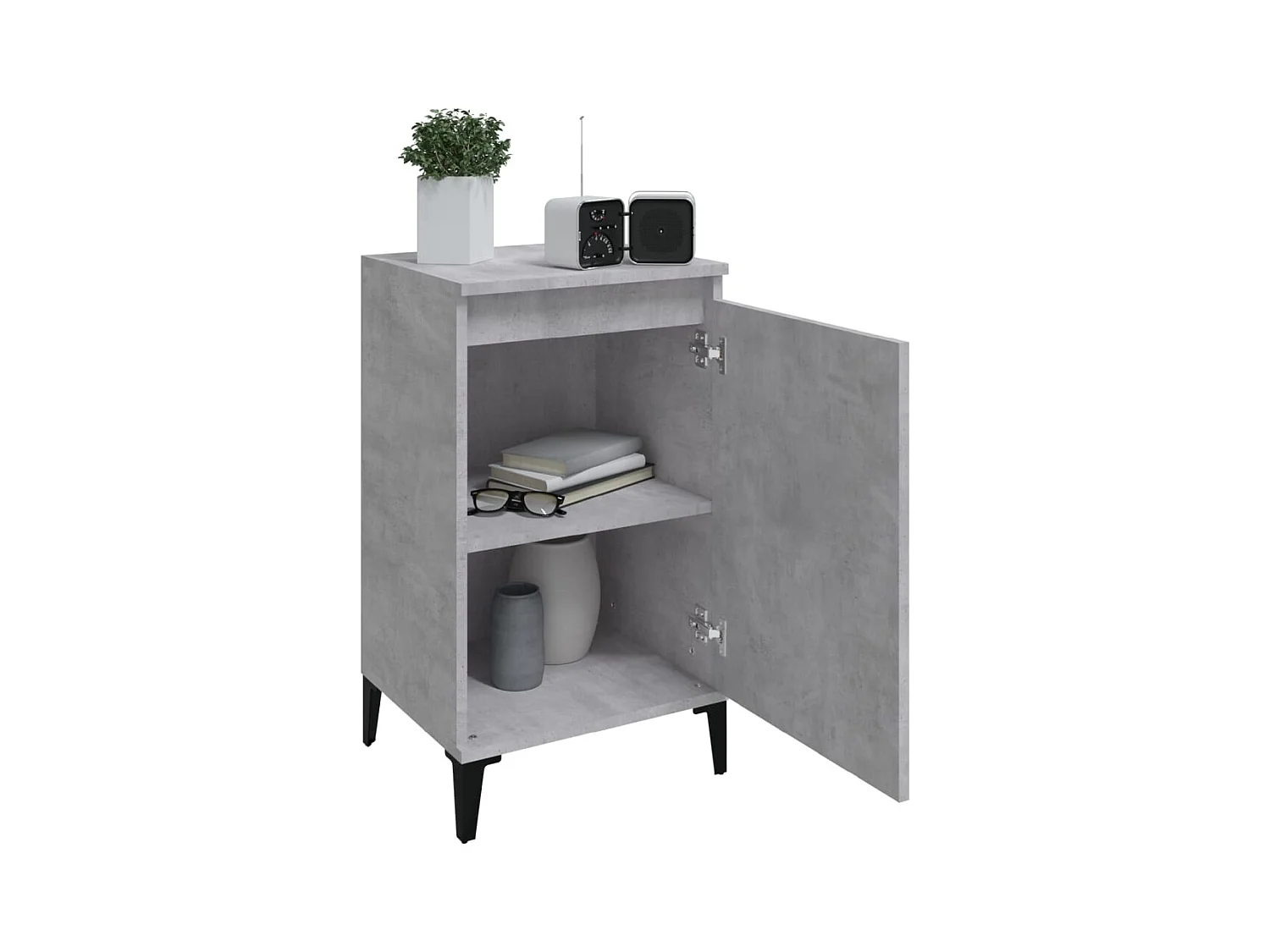 Riley Mae  Tables de chevet 2 pcs gris béton 40x35x70 cm bois d'ingénierie