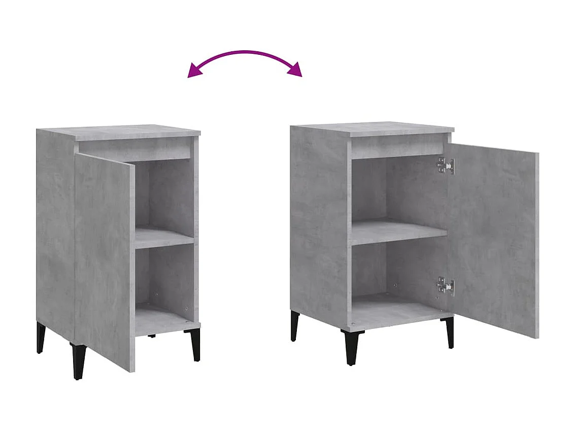 Riley Mae  Tables de chevet 2 pcs gris béton 40x35x70 cm bois d'ingénierie