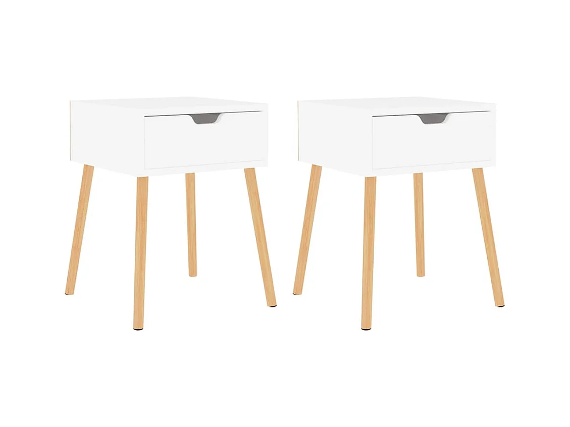 Wellsville  Tables de chevet 2 pcs Blanc 40x40x56 cm Bois d'ingénierie