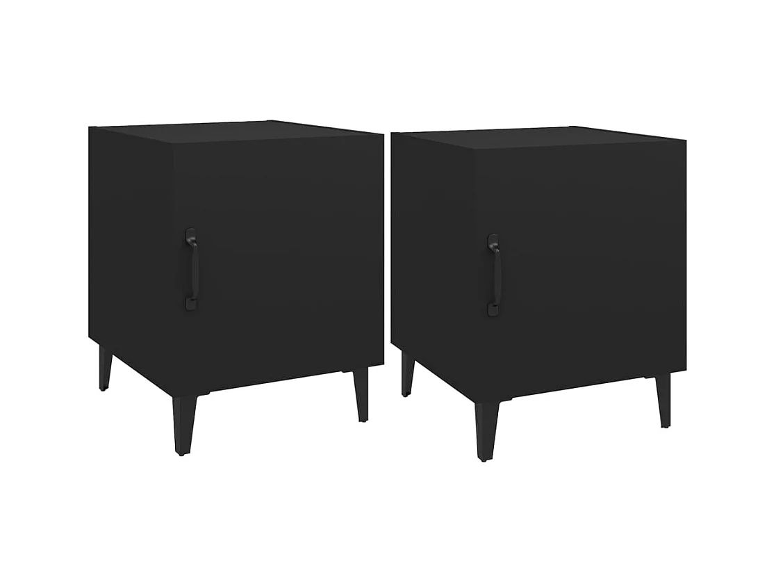 Hondo  Tables de chevet 2 pcs Noir Bois d'ingénierie
