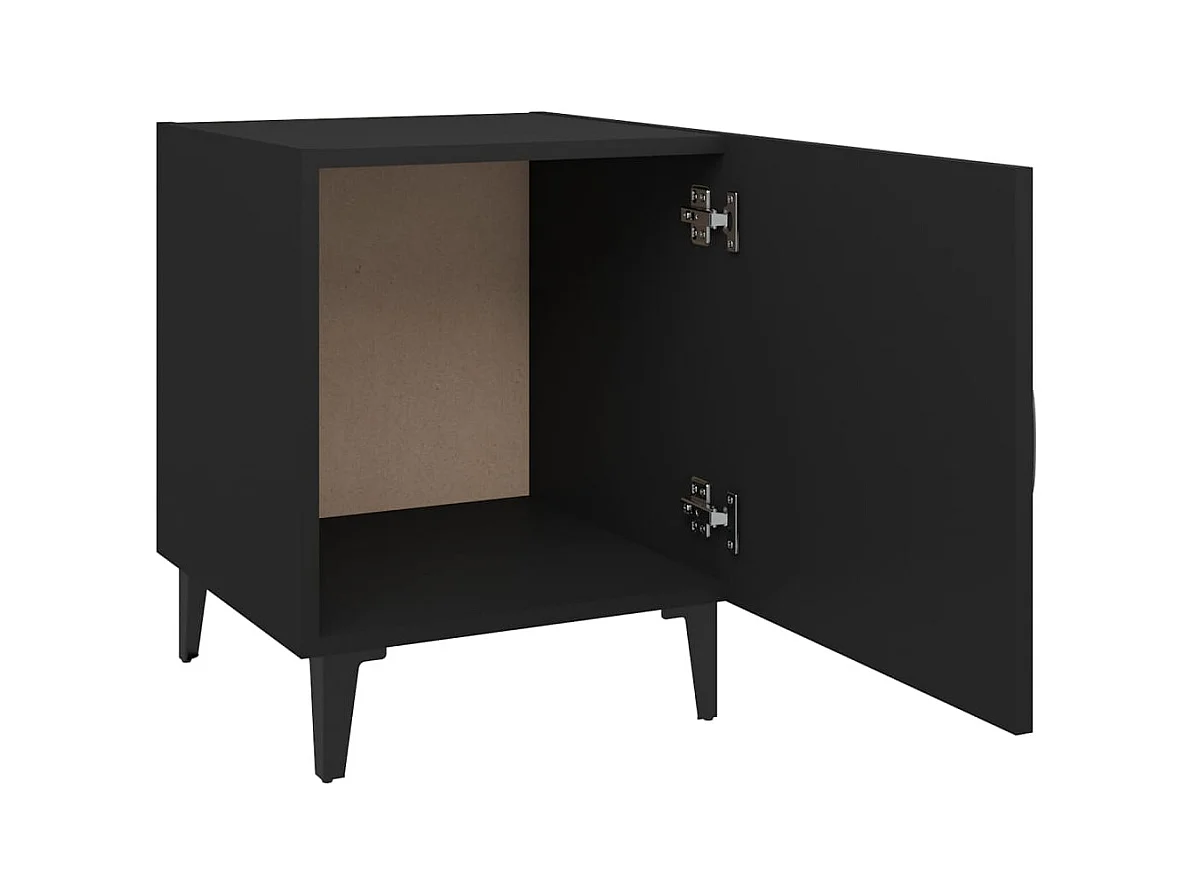 Hondo  Tables de chevet 2 pcs Noir Bois d'ingénierie