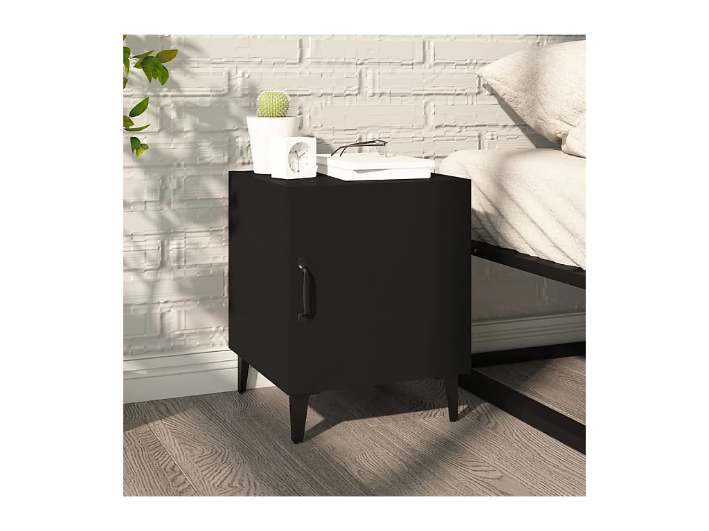 Hondo  Tables de chevet 2 pcs Noir Bois d'ingénierie