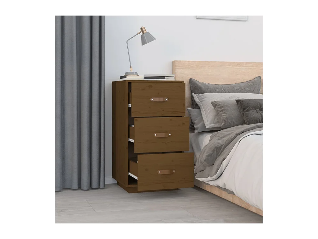 Samson   Tables de chevet 2 pcs Marron 40x40x75 cm Bois de pin massif