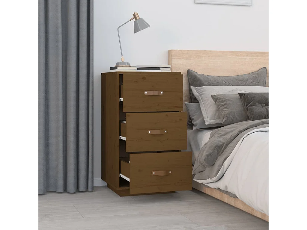 Samson   Tables de chevet 2 pcs Marron 40x40x75 cm Bois de pin massif