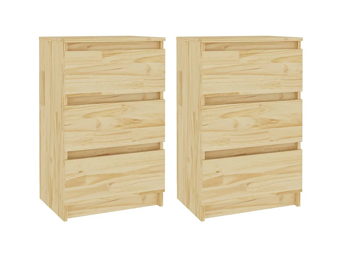 Aaron Michael  Tables de chevet 2 pcs 40x29,5x64 cm bois de pin solide