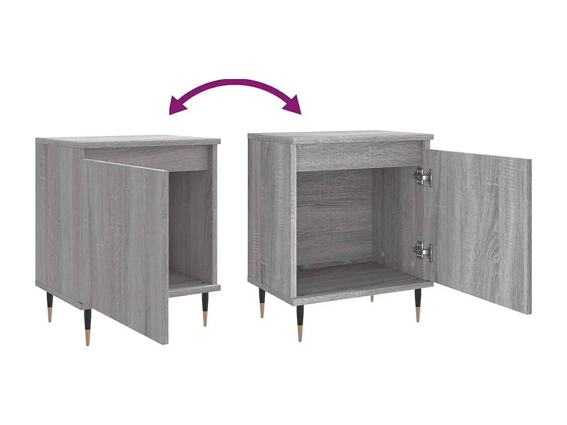 Felina  Table de chevet sonoma gris 40x30x50 cm bois d'ingénierie