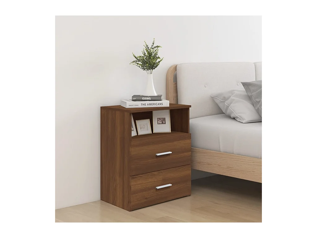 Oldenzaal  Tables de chevet 2 pcs Chêne marron 50x32x60 cm