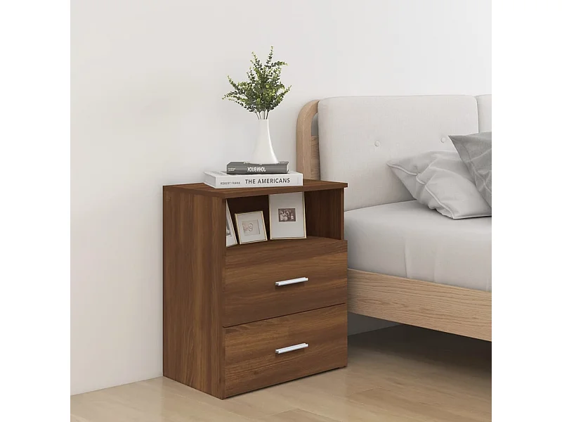 Oldenzaal  Tables de chevet 2 pcs Chêne marron 50x32x60 cm