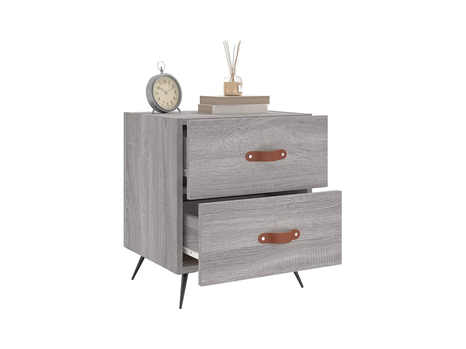 Yvella  Tables de chevet 2 pcs sonoma gris 40x35x47,5 cm